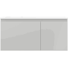 Mexen Orio Badezimmerschrank 100 cm mit Waschbecken Otis links, 1S, 1D, grau matt/weiß matt - 91A13-10047-3-BBFF62-W18L01