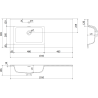 Mexen Orio Badezimmerschrank 100 cm mit linkem Waschbecken Otis, 1S, 1D, grafit matt/weiß matt - 91A13-10047-3-BBFF66-W18L01