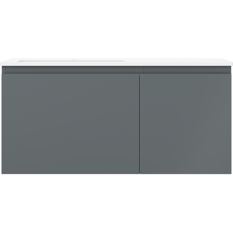 Mexen Orio Badezimmerschrank 100 cm mit linkem Waschbecken Otis, 1S, 1D, grafit matt/weiß matt - 91A13-10047-3-BBFF66-W18L01