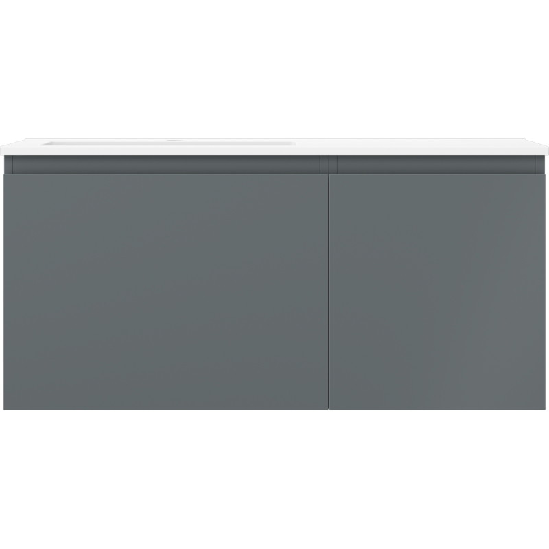 Mexen Orio Badezimmerschrank 100 cm mit Waschbecken Otis links, 1S, 1T, Graphit matt/weiß matt - 91A13-10047-3-BBFF66-W18L01