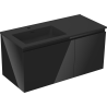 Mexen Orio Badezimmerschrank 100 cm mit Waschbecken Otis links, 1S, 1D, schwarz glänzend/schwarz matt