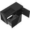 Mexen Orio Badezimmerschrank 100 cm mit Waschbecken Otis links, 1S, 1D, schwarz glänzend/schwarz matt