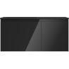 Mexen Orio Badezimmerschrank 100 cm mit Waschbecken Otis links, 1S, 1D, schwarz glänzend/schwarz matt