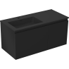 Mexen Orio Badezimmerschrank 100 cm mit Waschbecken Otis links, 1S, 1D, schwarz matt - 91A13-10047-3-BBFF71-W18L71