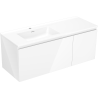 Mexen Orio Badezimmerschrank 120 cm mit Waschbecken Otis links, 1S, 1D, weiß glänzend - 91A13-12047-3-BBFF00-W18L00