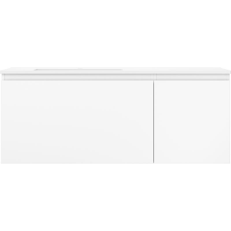 Mexen Orio Badezimmerschrank 120 cm mit linker Otis-Waschtisch, 1S, 1D, weiß matt - 91A13-12047-3-BBFF01-W18L01