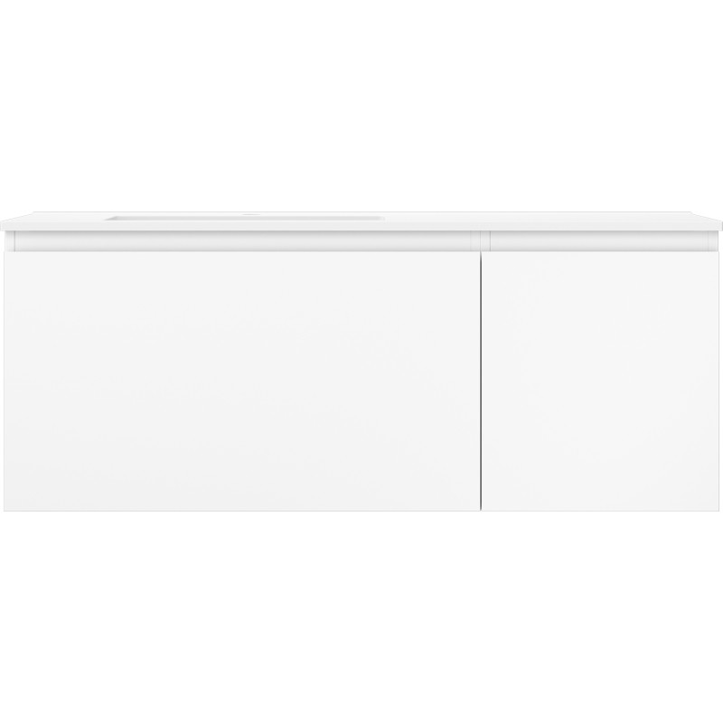 Mexen Orio Badezimmerschrank 120 cm mit Waschbecken Otis links, 1S, 1T, weiß matt - 91A13-12047-3-BBFF01-W18L01