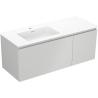 Mexen Orio Badezimmerschrank 120 cm mit Otis Waschbecken links, 1S, 1D, grau matt/weiß matt - 91A13-12047-3-BBFF62-W18L01