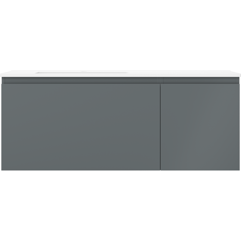 Mexen Orio 120 cm Badezimmermöbel mit linker Otis-Waschbecken, 1S, 1D, graphit matt/weiß matt - 91A13-12047-3-BBFF66-W18L01