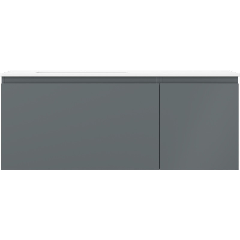 Mexen Orio Badezimmerschrank 120 cm mit Waschbecken Otis links, 1S, 1D, Graphit matt/weiß matt - 91A13-12047-3-BBFF66-W18L01