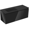 Mexen Orio Badezimmerschrank 120 cm mit Waschbecken Otis links, 1S, 1D, schwarz glänzend/schwarz matt