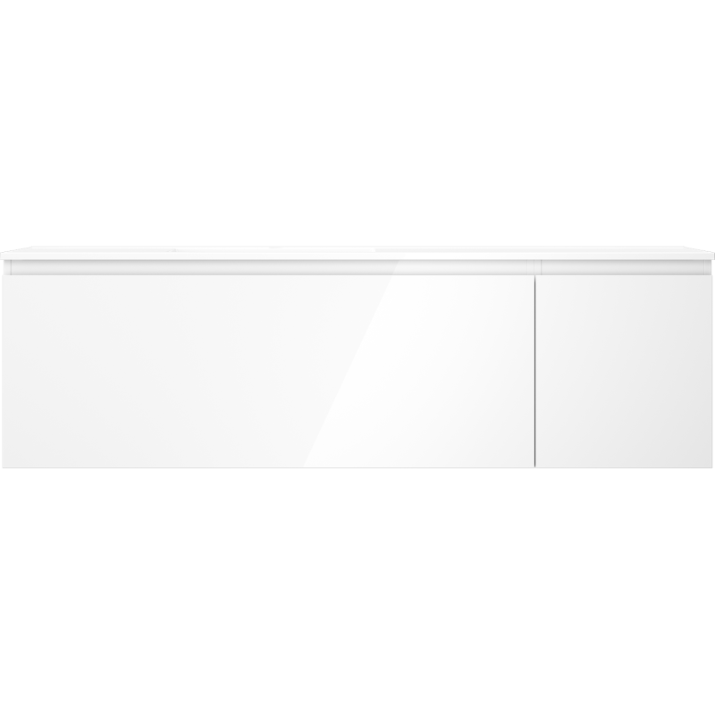 Mexen Orio Badschrank 160 cm mit Waschbecken Otis links, 1S, 1D, weiß glänzend - 91A13-16047-3-BBFF00-W18L00