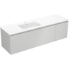 Mexen Orio 160 cm Badezimmerunterschrank mit linkem Waschbecken Otis, 1S, 1D, grau matt/weiß matt - 91A13-16047-3-BBFF62-W18L01