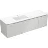 Mexen Orio Badezimmerschrank 160 cm mit linkem Waschbecken Otis, 1S, 1D, grau matt/weiß matt - 91A13-16047-3-BBFF62-W18L01