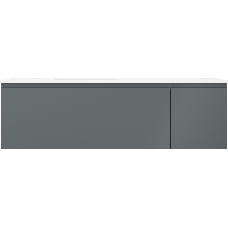 Mexen Orio Badezimmerschrank 160 cm mit Waschbecken Otis links, 1S, 1D, Graphit Matt/Weiß Matt - 91A13-16047-3-BBFF66-W18L01