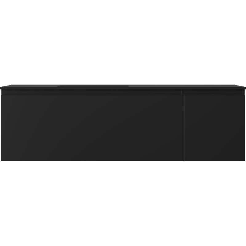 Mexen Orio Badezimmermöbel 160 cm mit Waschbecken Otis links, 1S, 1D, schwarz matt - 91A13-16047-3-BBFF71-W18L71