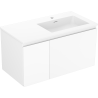 Mexen Orio Badezimmerschrank 90 cm mit Waschbecken Otis rechts, 1S, 1D, weiß matt - 91A13-09047-3-BBFF01-W18P01