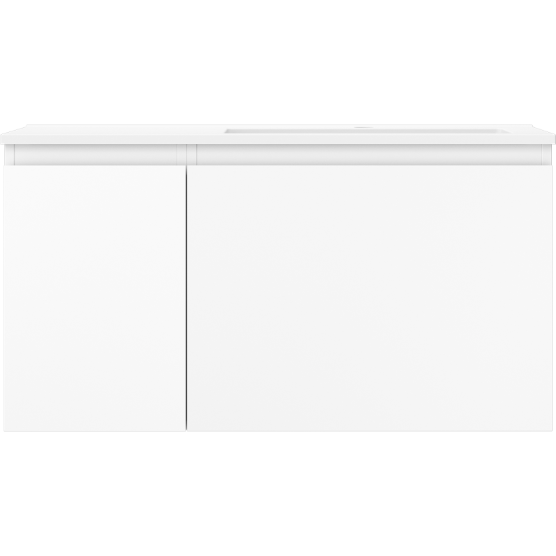 Mexen Orio Badezimmerschrank 90 cm mit rechter Otis-Waschtisch, 1S, 1D, matt weiß - 91A13-09047-3-BBFF01-W18P01