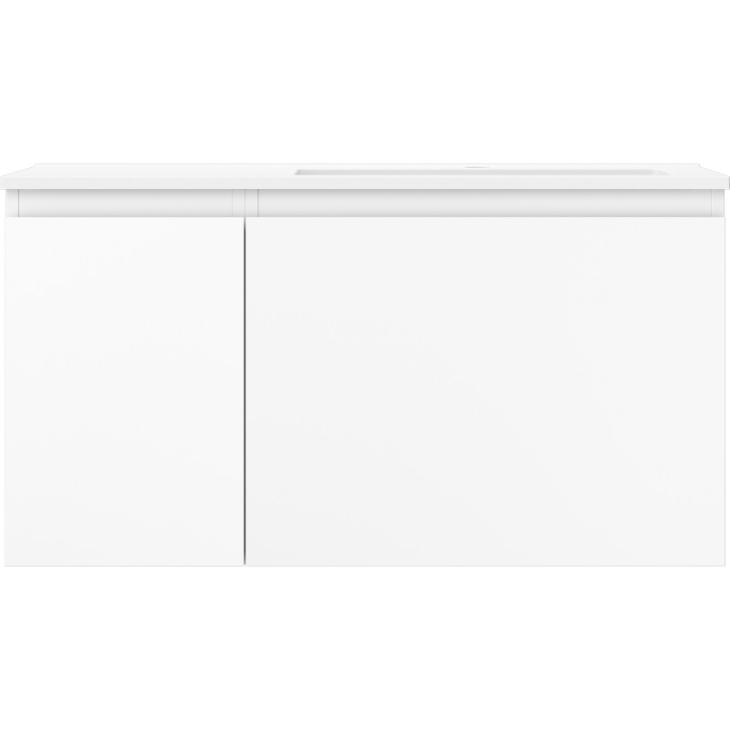 Mexen Orio Badezimmerschrank 90 cm mit Waschbecken Otis rechts, 1S, 1D, weiß matt - 91A13-09047-3-BBFF01-W18P01