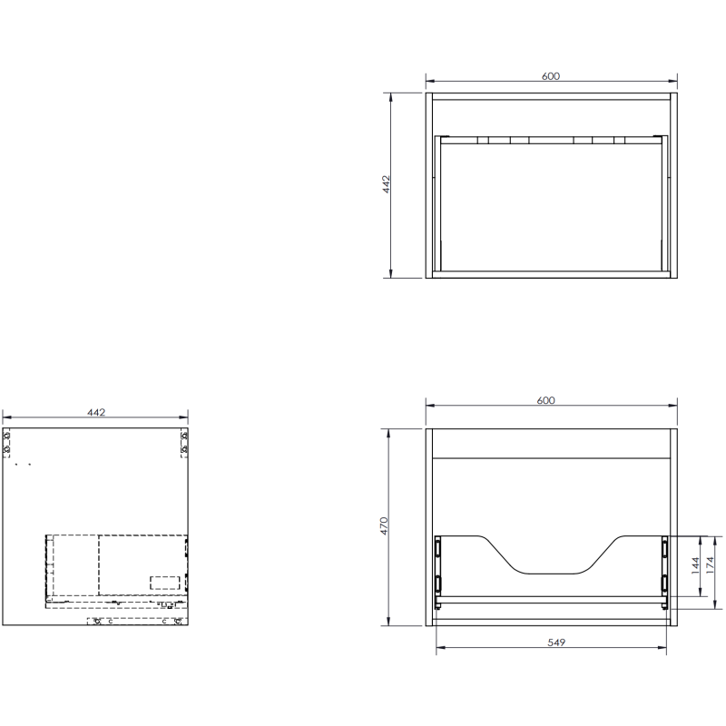 Mexen Orio Badezimmerschrank 90 cm mit Waschbecken Otis rechts, 1S, 1D, grau matt/weiß matt - 91A13-09047-3-BBFF62-W18P01