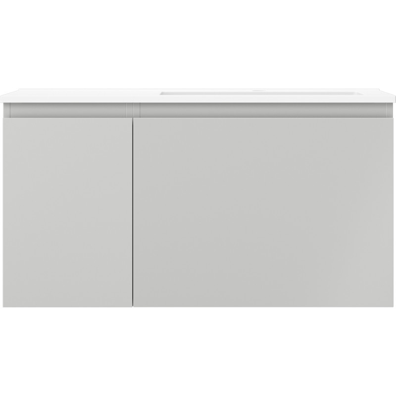 Mexen Orio Badezimmerschrank 90 cm mit rechter Otis-Waschtisch, 1S, 1D, grau matt/weiß matt - 91A13-09047-3-BBFF62-W18P01