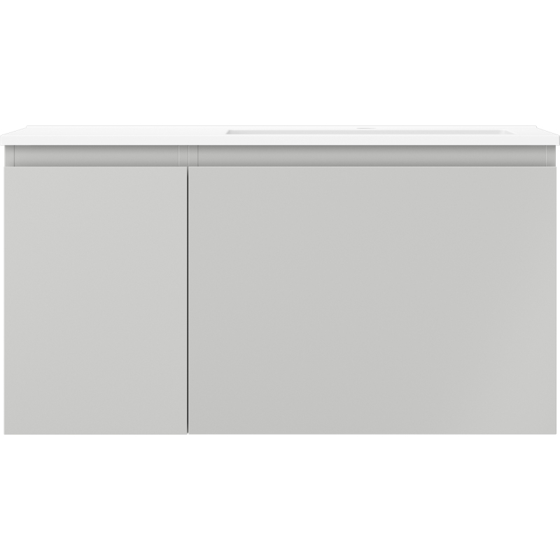 Mexen Orio Badezimmerschrank 90 cm mit Waschbecken Otis rechts, 1S, 1D, grau matt/weiß matt - 91A13-09047-3-BBFF62-W18P01