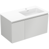 Mexen Orio Badezimmerschrank 90 cm mit rechter Otis-Waschtisch, 1S, 1D, grau matt/weiß matt - 91A13-09047-3-BBFF62-W18P01