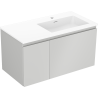 Mexen Orio Badezimmerschrank 90 cm mit Waschbecken Otis rechts, 1S, 1D, grau matt/weiß matt - 91A13-09047-3-BBFF62-W18P01
