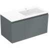 Mexen Orio Badezimmerschrank 90 cm mit Waschbecken Otis rechts, 1S, 1D, graphit matt/weiß matt - 91A13-09047-3-BBFF66-W18P01