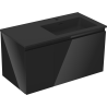 Mexen Orio Badezimmerschrank 90 cm mit Waschbecken Otis rechts, 1S, 1D, schwarz glänzend/schwarz matt
