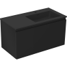 Mexen Orio Badezimmerschrank 90 cm mit Waschbecken Otis rechts, 1S, 1D, schwarz matt - 91A13-09047-3-BBFF71-W18P71