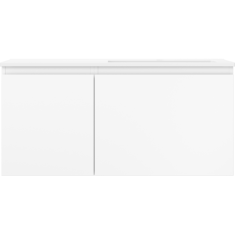 Mexen Orio Badezimmerschrank 100 cm mit Waschbecken Otis rechts, 1S, 1D, weiß matt - 91A13-10047-3-BBFF01-W18P01