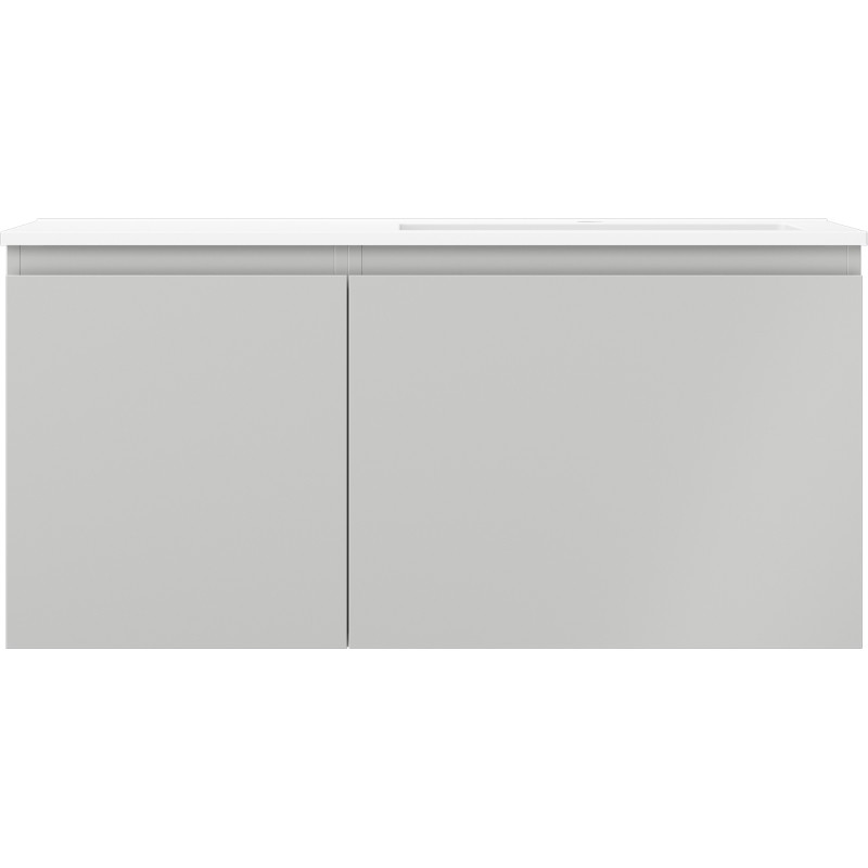 Mexen Orio 100 cm Badezimmerunterschrank mit Waschbecken Otis rechts, 1S, 1D, grau matt/weiß matt - 91A13-10047-3-BBFF62-W18P01