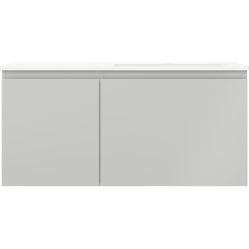 Mexen Orio Badezimmerschrank 100 cm mit Waschbecken Otis rechts, 1S, 1D, grau matt/weiß matt - 91A13-10047-3-BBFF62-W18P01