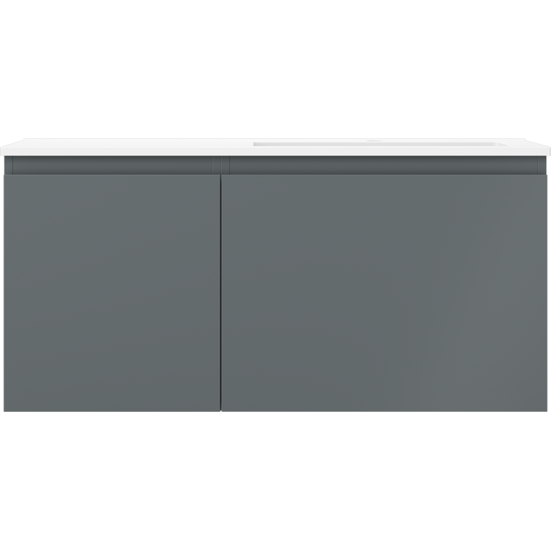 Mexen Orio Badezimmerschrank 100 cm mit Waschbecken Otis rechts, 1S, 1D, mattgrau/weiß matt - 91A13-10047-3-BBFF66-W18P01