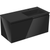 Mexen Orio Badezimmerschrank 100 cm mit Waschbecken Otis rechts, 1S, 1D, schwarz glänzend/schwarz matt