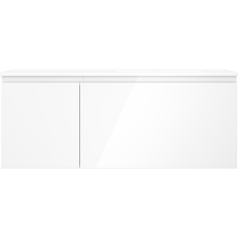 Mexen Orio Badezimmerschrank 120 cm mit Waschbecken Otis rechts, 1S, 1T, Weiß Hochglanz - 91A13-12047-3-BBFF00-W18P00