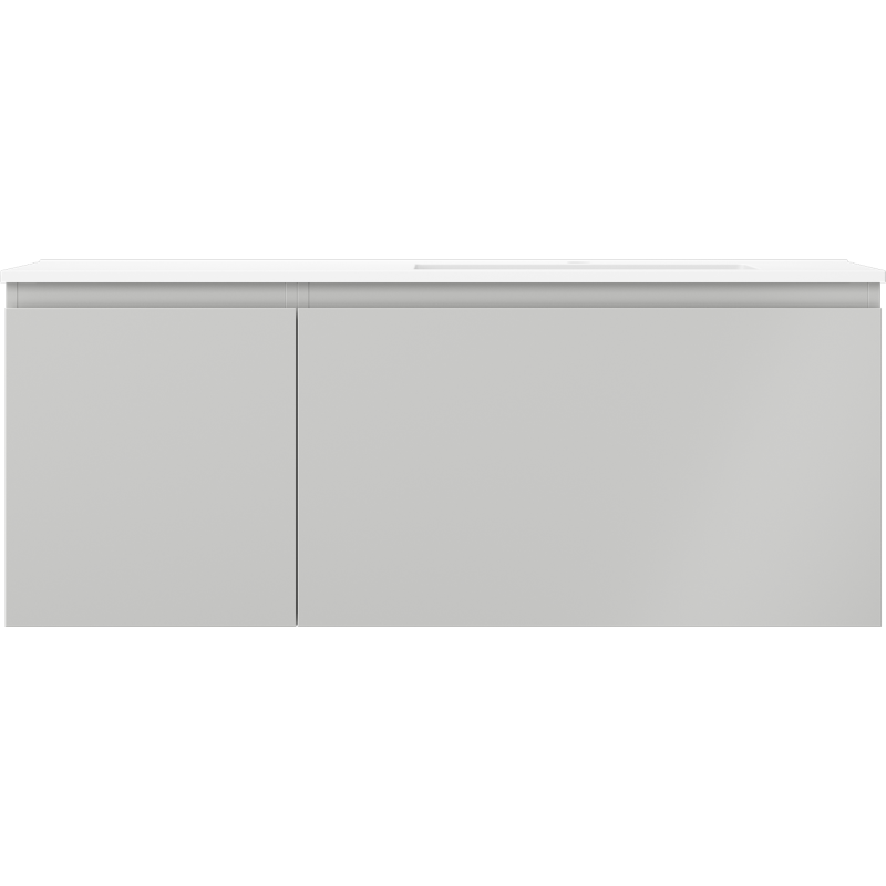 Mexen Orio Badezimmerschrank 120 cm mit Otis Waschbecken rechts, 1S, 1D, grau matt/weiß matt - 91A13-12047-3-BBFF62-W18P01