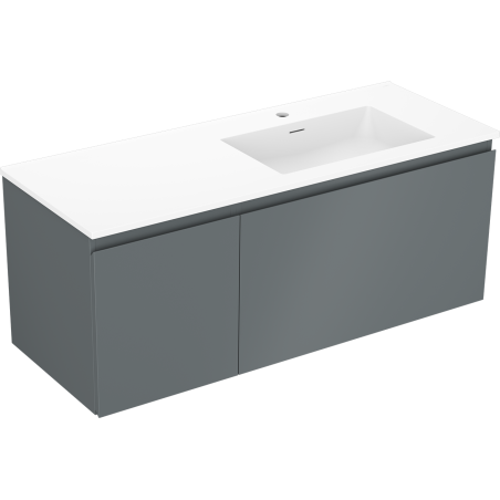 Mexen Orio Badezimmerschrank 120 cm mit Waschbecken Otis rechts, 1S, 1D, grafit matt/weiß matt - 91A13-12047-3-BBFF66-W18P01