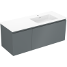 Mexen Orio Badezimmerschrank 120 cm mit Waschbecken Otis rechts, 1S, 1D, Graphit matt/weiß matt - 91A13-12047-3-BBFF66-W18P01