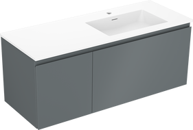Mexen Orio Badezimmerschrank 120 cm mit Waschbecken Otis rechts, 1S, 1D, grafit matt/weiß matt - 91A13-12047-3-BBFF66-W18P01