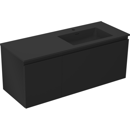 Mexen Orio Badezimmer-Unterschrank 120 cm mit Waschbecken Otis rechts, 1S, 1D, schwarz matt - 91A13-12047-3-BBFF71-W18P71