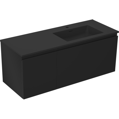 Mexen Orio Badezimmerschrank 120 cm mit Waschbecken Otis rechts, 1S, 1T, schwarz matt - 91A13-12047-3-BBFF71-W18P71