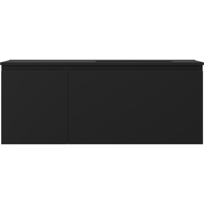 Mexen Orio Badezimmer-Unterschrank 120 cm mit Waschbecken Otis rechts, 1S, 1D, schwarz matt - 91A13-12047-3-BBFF71-W18P71