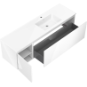 Mexen Orio Badezimmerschrank 160 cm mit rechtem Otis-Waschtisch, 1S, 1D, weiß glänzend - 91A13-16047-3-BBFF00-W18P00