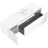 Mexen Orio Badezimmerschrank 160 cm mit Waschbecken Otis rechts, 1S, 1D, weiß glänzend - 91A13-16047-3-BBFF00-W18P00