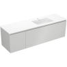 Mexen Orio Badezimmerschrank 160 cm mit Waschbecken Otis rechts, 1S, 1D, grau matt/weiß matt - 91A13-16047-3-BBFF62-W18P01