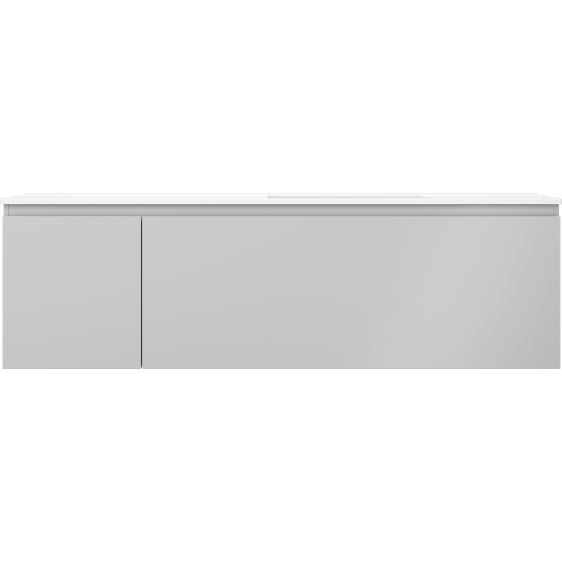 Mexen Orio Badezimmerschrank 160 cm mit Waschbecken Otis rechts, 1S, 1D, grau matt/weiß matt - 91A13-16047-3-BBFF62-W18P01