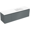 Mexen Orio Badezimmerschrank 160 cm mit Waschtisch Otis rechts, 1S, 1D, Graphit matt/weiß matt - 91A13-16047-3-BBFF66-W18P01