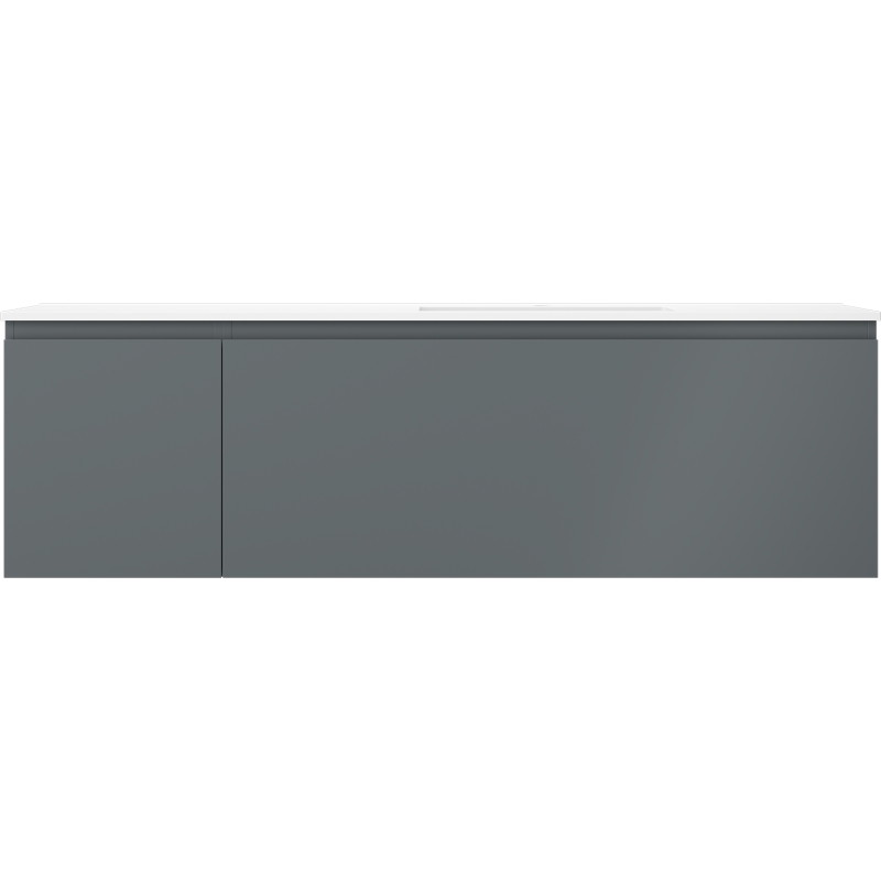 Mexen Orio Badezimmerschrank 160 cm mit Waschbecken Otis rechts, 1S, 1D, Graphit matt/weiß matt - 91A13-16047-3-BBFF66-W18P01